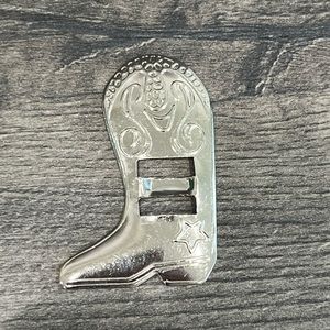 Vintage Concho Cowboy Boot Silver Metal Western Slotted Buckle Southwestern Slot